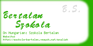 bertalan szokola business card